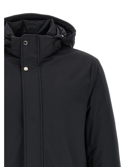 Moorer Blue Hood Parka Jacket for men