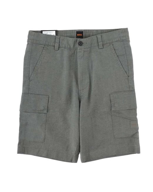 Boss Gray Solid Shorts for men