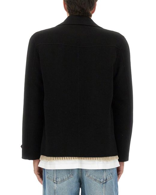 Moschino Black Double-Breasted Wool Jacket for men