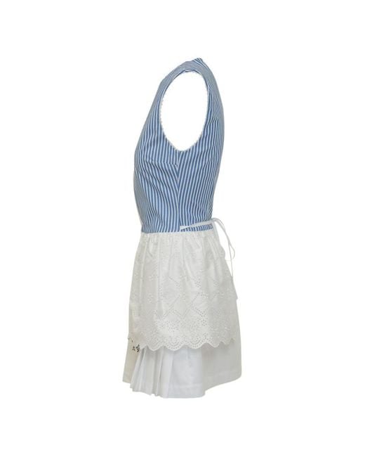 MSGM Blue Dress With Multicolored Print
