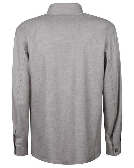 Tagliatore Gray Tempesta Jacket With Mandarin Collar for men