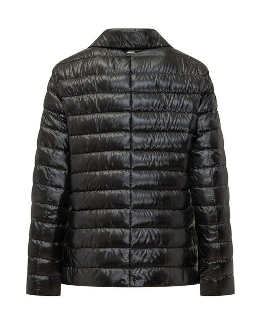 Herno Black Stylish Down Jacket With Neck Shirt