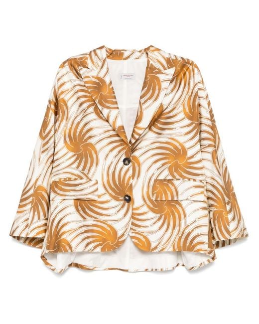Alberto Biani Natural Printed Caban Jacket
