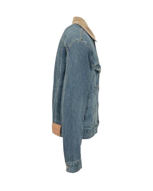 J.W. Anderson Blue Solid Shirt Collar Jacket for men