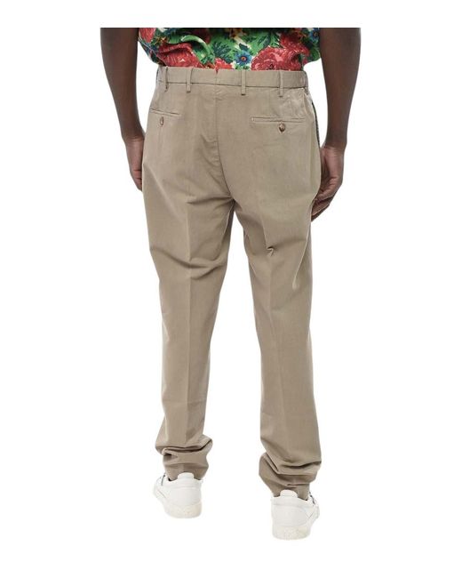 Incotex Natural Pleated Solid Trousers for men