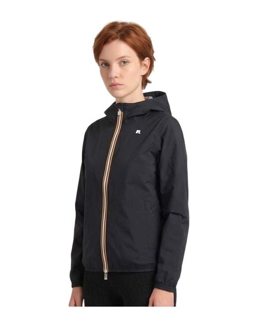 K-Way Blue Solid Hood Jacket