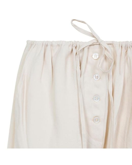 Studio Nicholson White Relaxed Drawstring Trousers