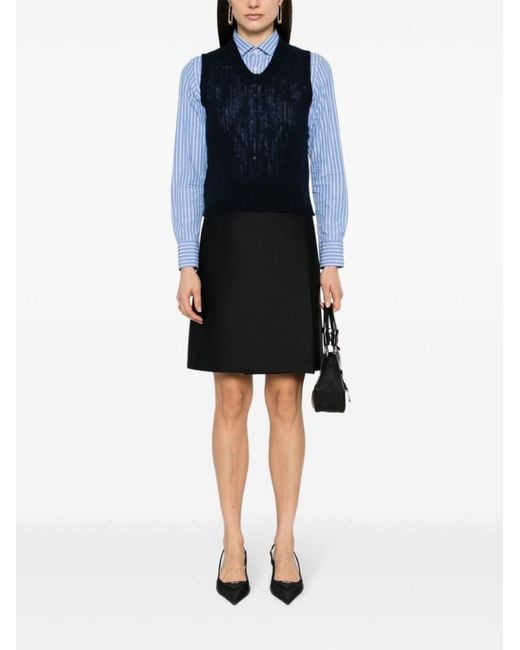 Prada Blue V-Neck Cashmere Vest