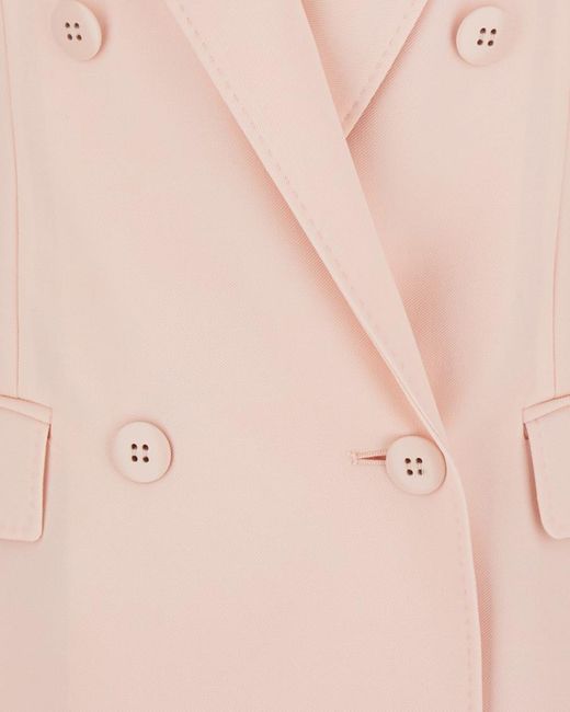 Max Mara Pink Solid Peaked Lapel Blazer