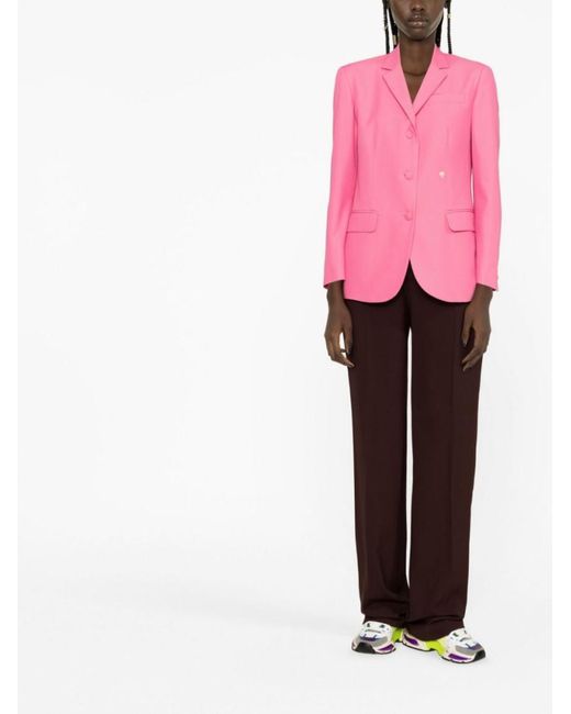 Palm Angels Pink Cotton Single-Breasted Blazer Jacket
