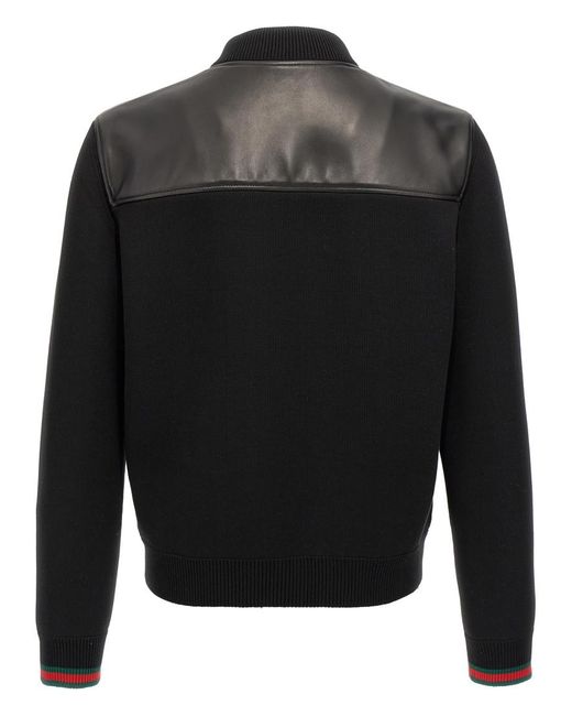 Gucci Black Nappa Leather Bomber Jacket for men
