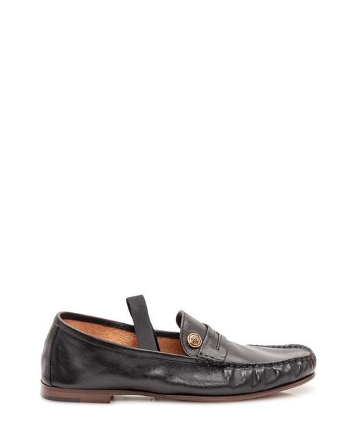 Versace White Leather Loafers