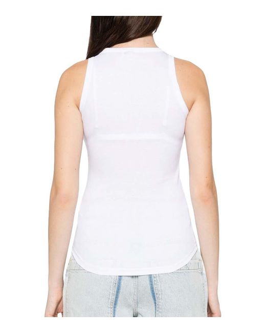 Herskind White Solid Round Neck Top