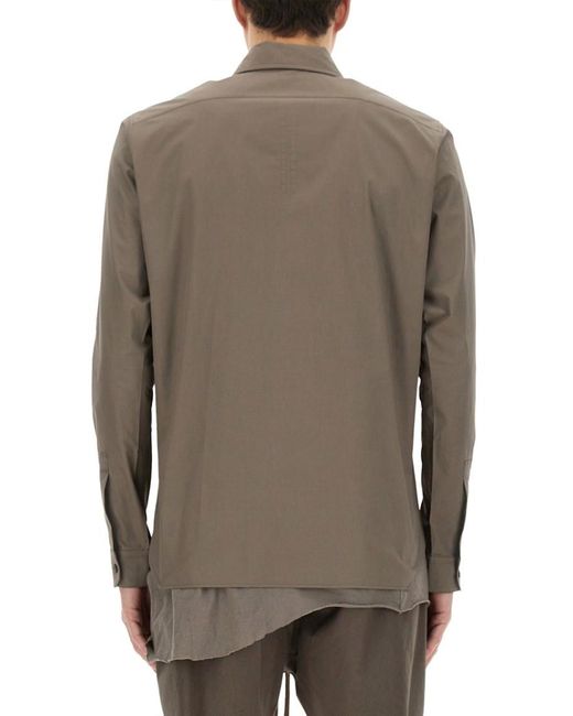 Rick Owens Brown Regular Solid Shirt for men