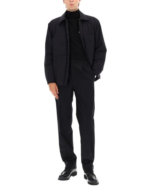Herno Blue Solid Shirt Collar Jacket for men