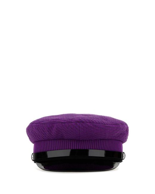 Prada Purple Stretch Nylon Baker Boy Hat for men