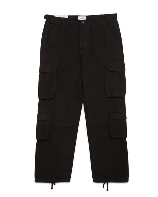 AMISH Black Cargo Trousers for men