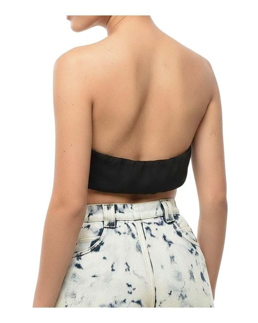 DSquared² Black Solid Strapless Top