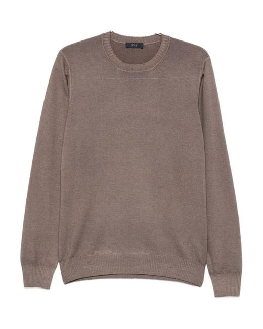 Fay Brown Crewneck Pullover for men