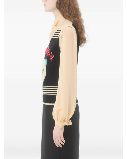 Valentino Garavani Black Le Chat De La Maison Wool Vest
