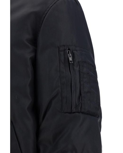 Moschino Blue Solid Bomber Jacket for men