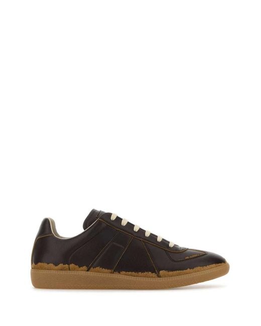 Maison Margiela Brown Leather Sneakers for men