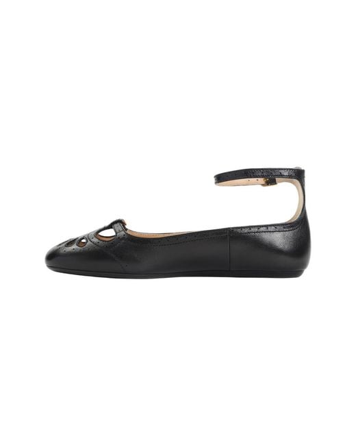 Chloé Black Perforated Ballet Flats