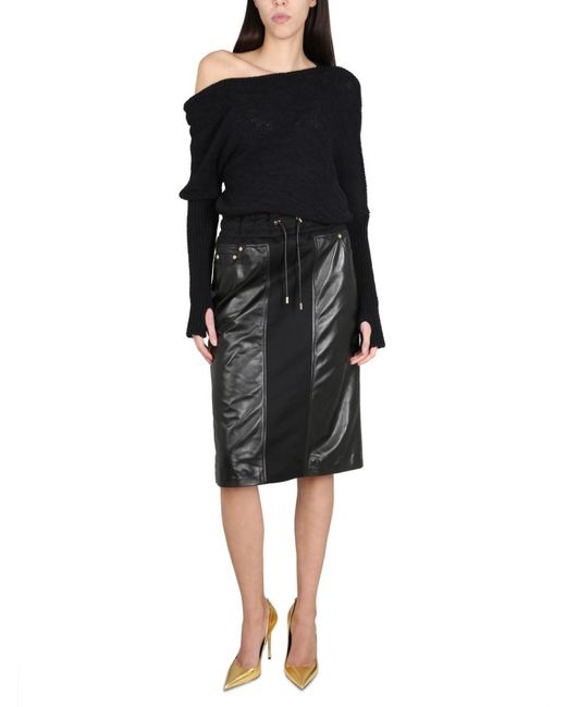 Tom Ford Black Solid Midi Skirt