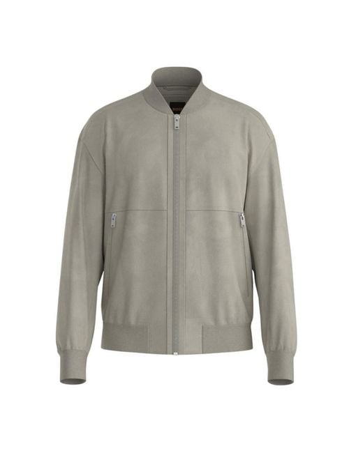 Boss Gray Bomber Jacket for men