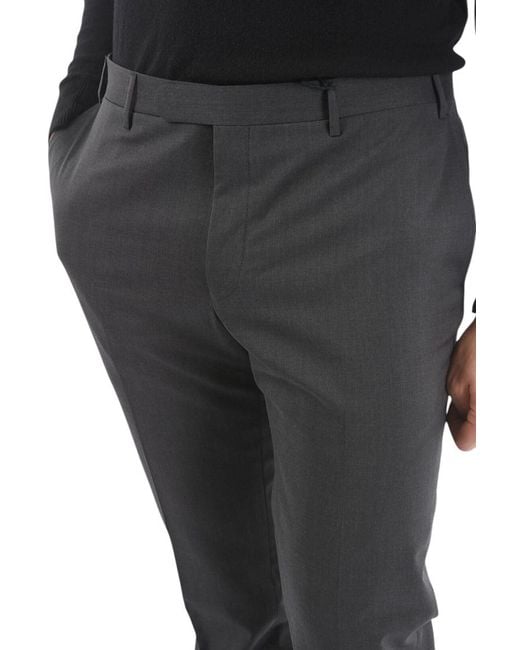 Corneliani Black Flat Front Trousers for men