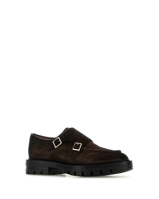 Santoni Black Suede Loafers