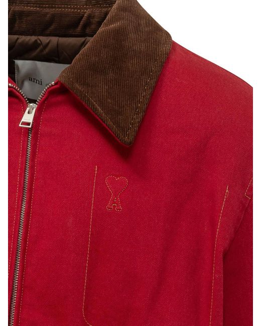 AMI Red Logo Regular Jacket for men