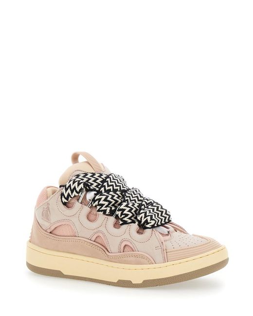 Lanvin White Round Perforated Sneakers for men