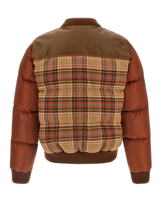 DSquared² Brown Plaid Bomber Jacket for men