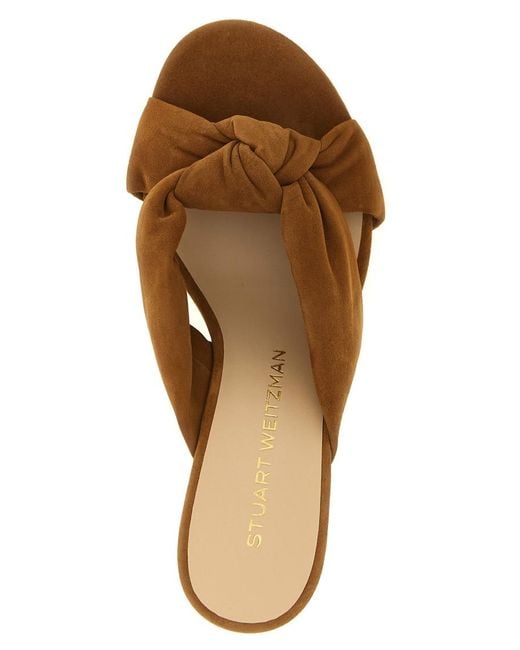 Stuart Weitzman Brown Soplaya Slides