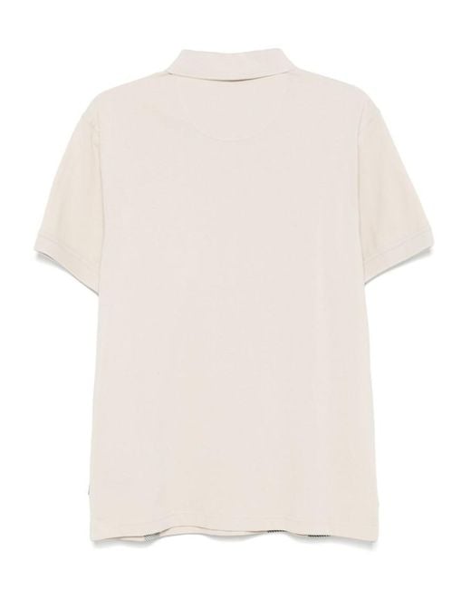 Barbour White Check Pattern Polo for men