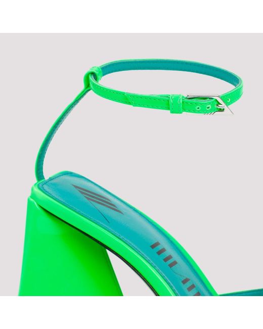 The Attico Green Leather Piper Heels