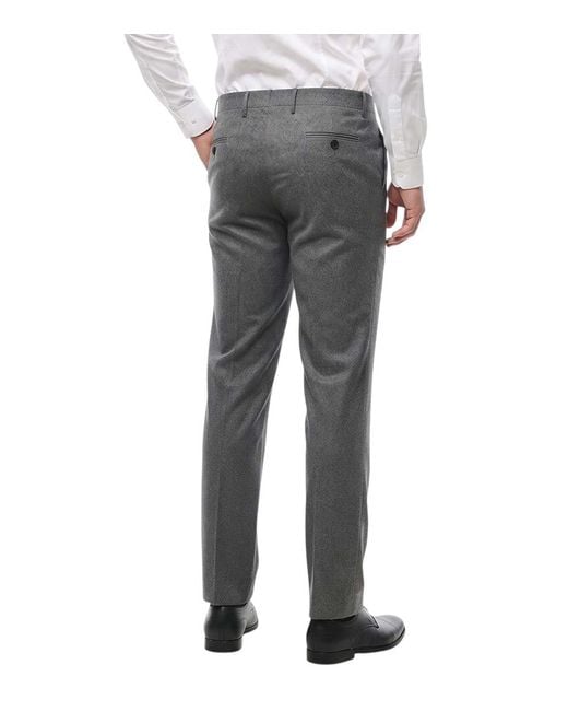 Corneliani Gray Flat Front Pants for men