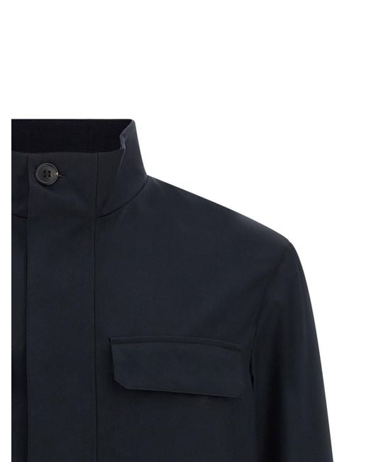 Zegna Blue Solid Jacket for men