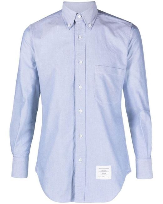Thom Browne Blue Solid Shirt for men