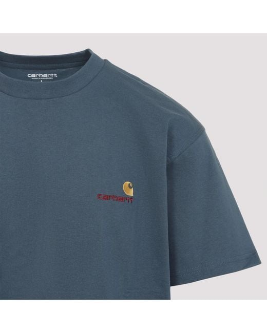Carhartt Blue Roundneck Embroidered Logo T-Shirt for men