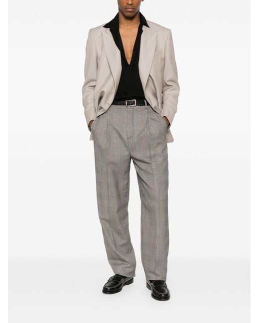 Saint Laurent Wool Trousers in Gray for Men | Lyst