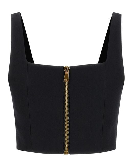 Balmain Black Button Top
