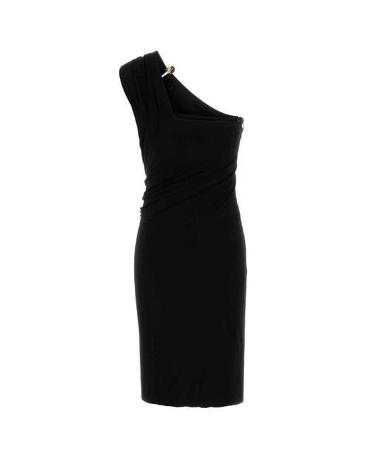 Versace Black Crepe One-Shoulder Dress