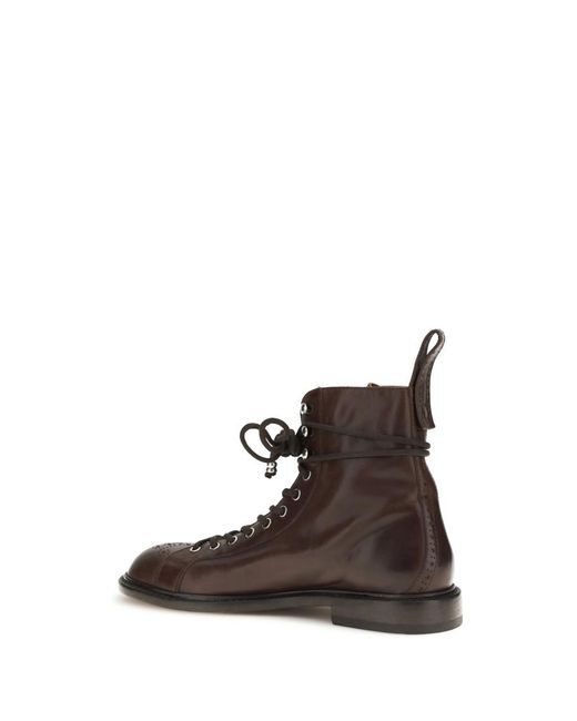 Versace Brown Leather Ankle Boots for men