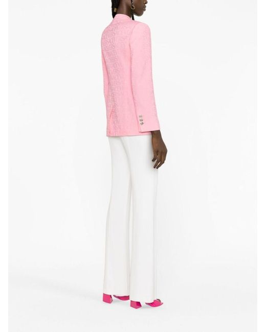 Versace Pink Logo Jacquard Blazer