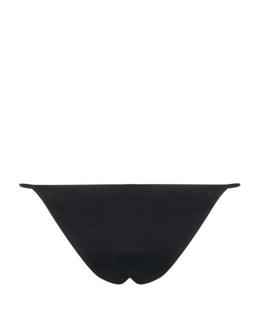 Versace Black Solid Bikini Bottom Swimwear