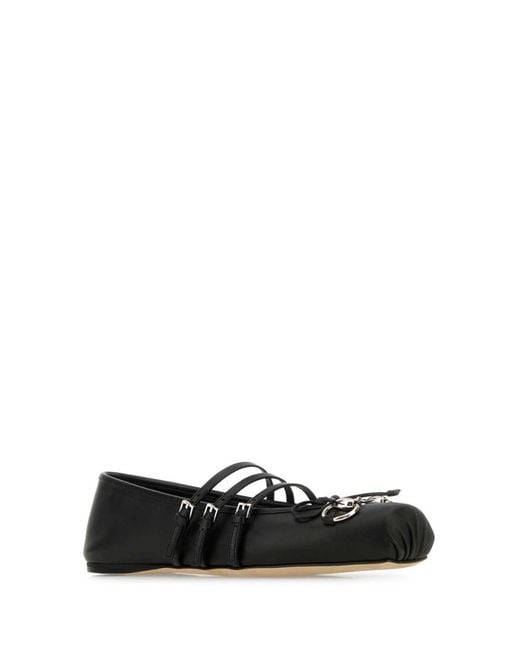 Gucci Black Horsebit Leather Flat