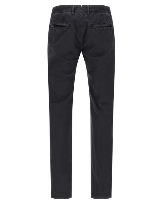 Incotex Blue Slim Flat Front Pants for men