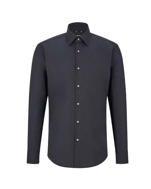 Boss Blue Regular Solid Shirts for men